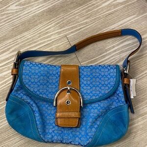 Blue and Brown Women's Bag